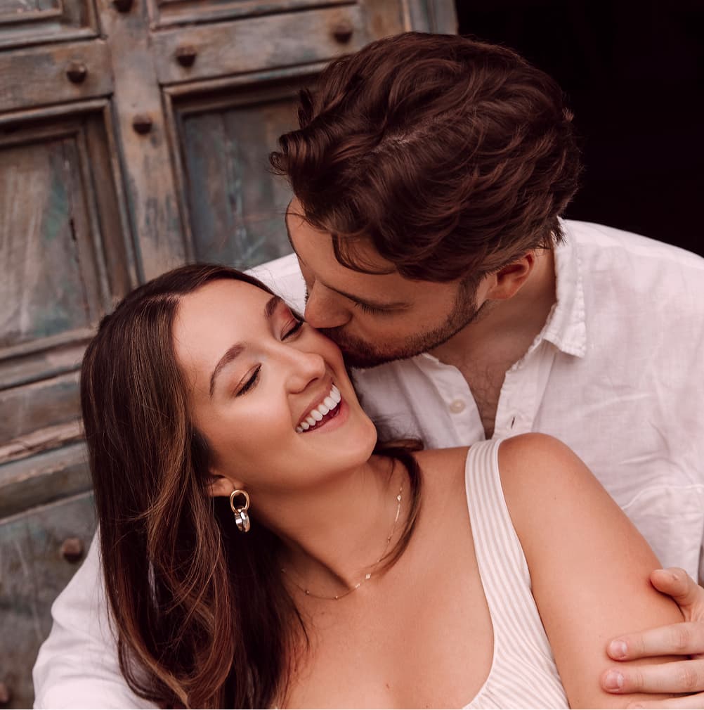 Arden and Matt embracing